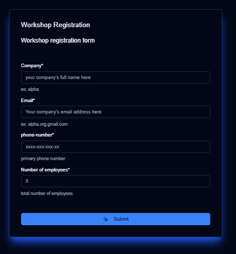 Workshop Registration